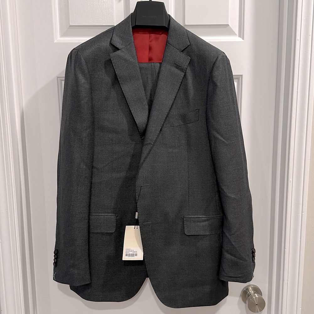 SuitSupply Sienna Charcoal/Grey Suit 42R NWT